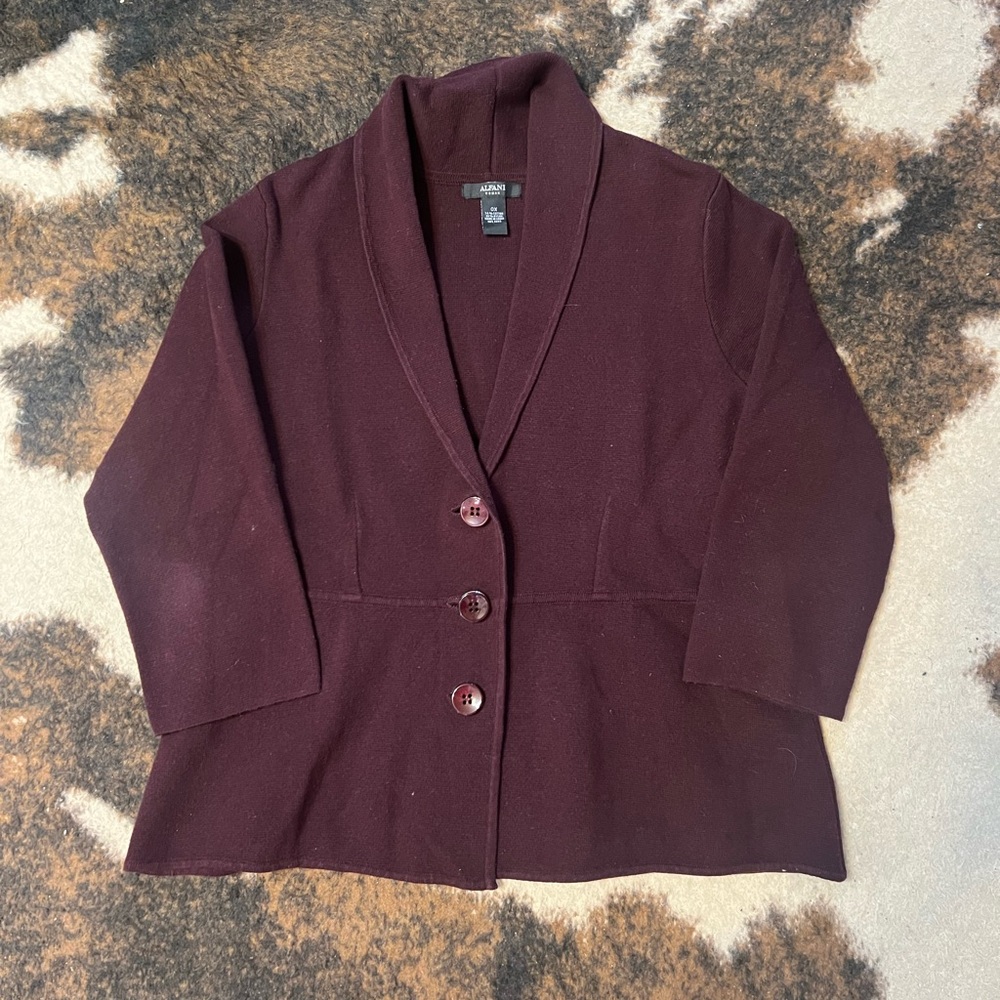 Alfani Burgundy Blazer with Shawl Collar
